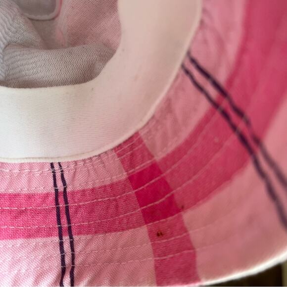 Paul Frank Pink Bucket Hat Plaid 2000s Y2K Vintage Cotton Kidcore Girls One Size - Picture 5 of 5
